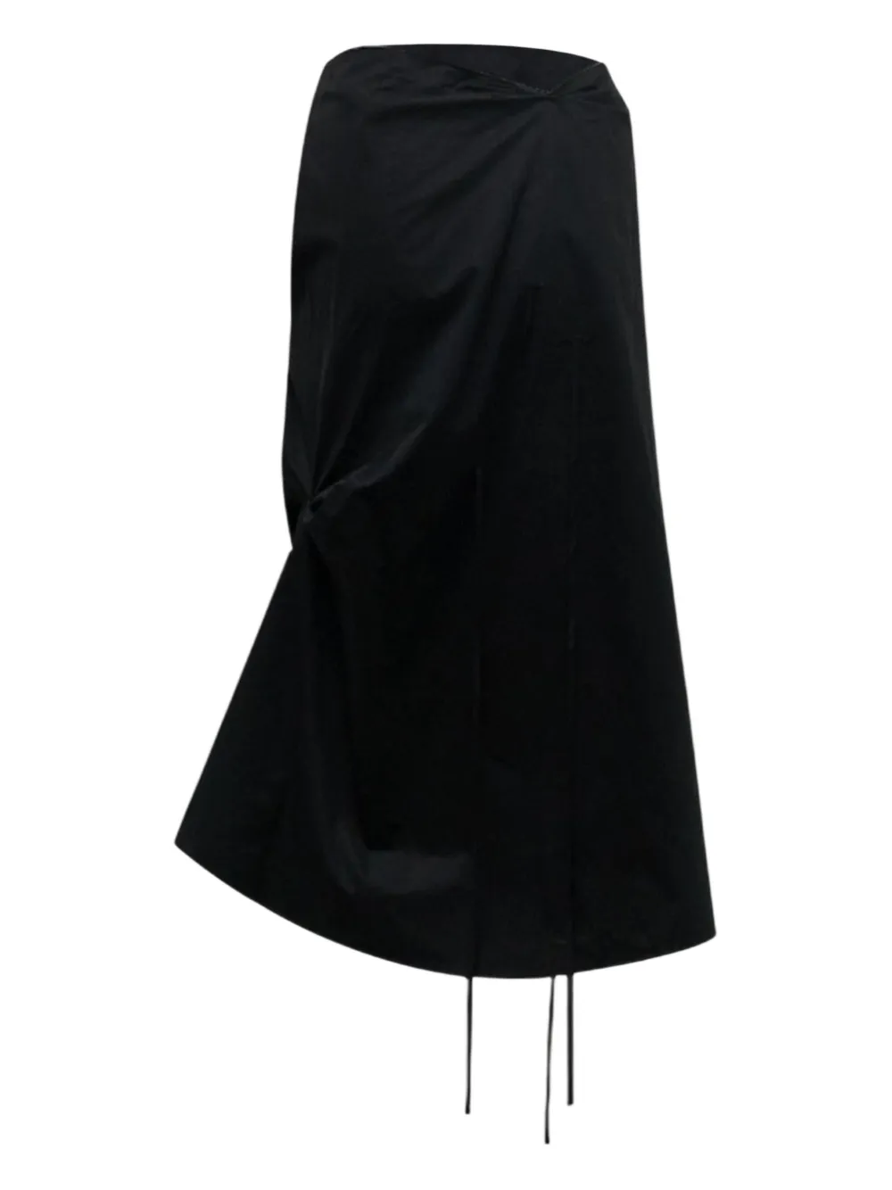 Hache Strap Pulled Asymmetric Skirt In Black