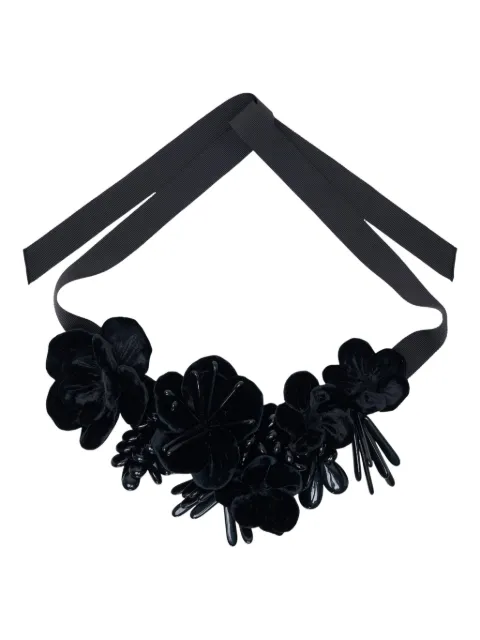 Biyan flower velvet necklace