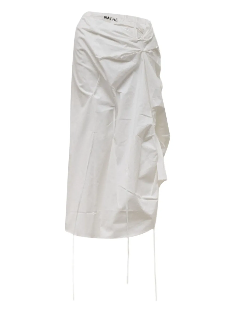 Hache straps-detailing draped asymmetric skirt - ホワイト Hache straps-detailing draped asymmetric skirt - ホワイト