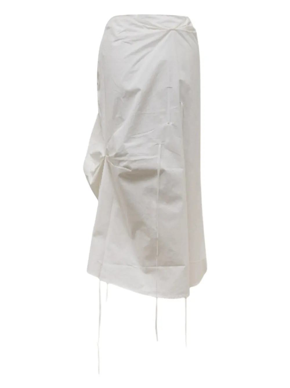 Hache straps-detailing draped asymmetric skirt - Wit