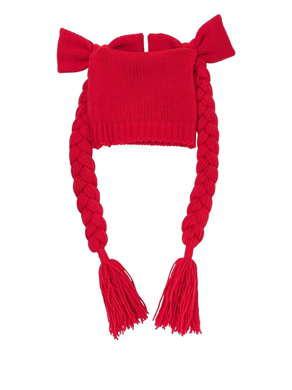 Comme Des Garçons Girl bow-embellished knitted beanie - Rood