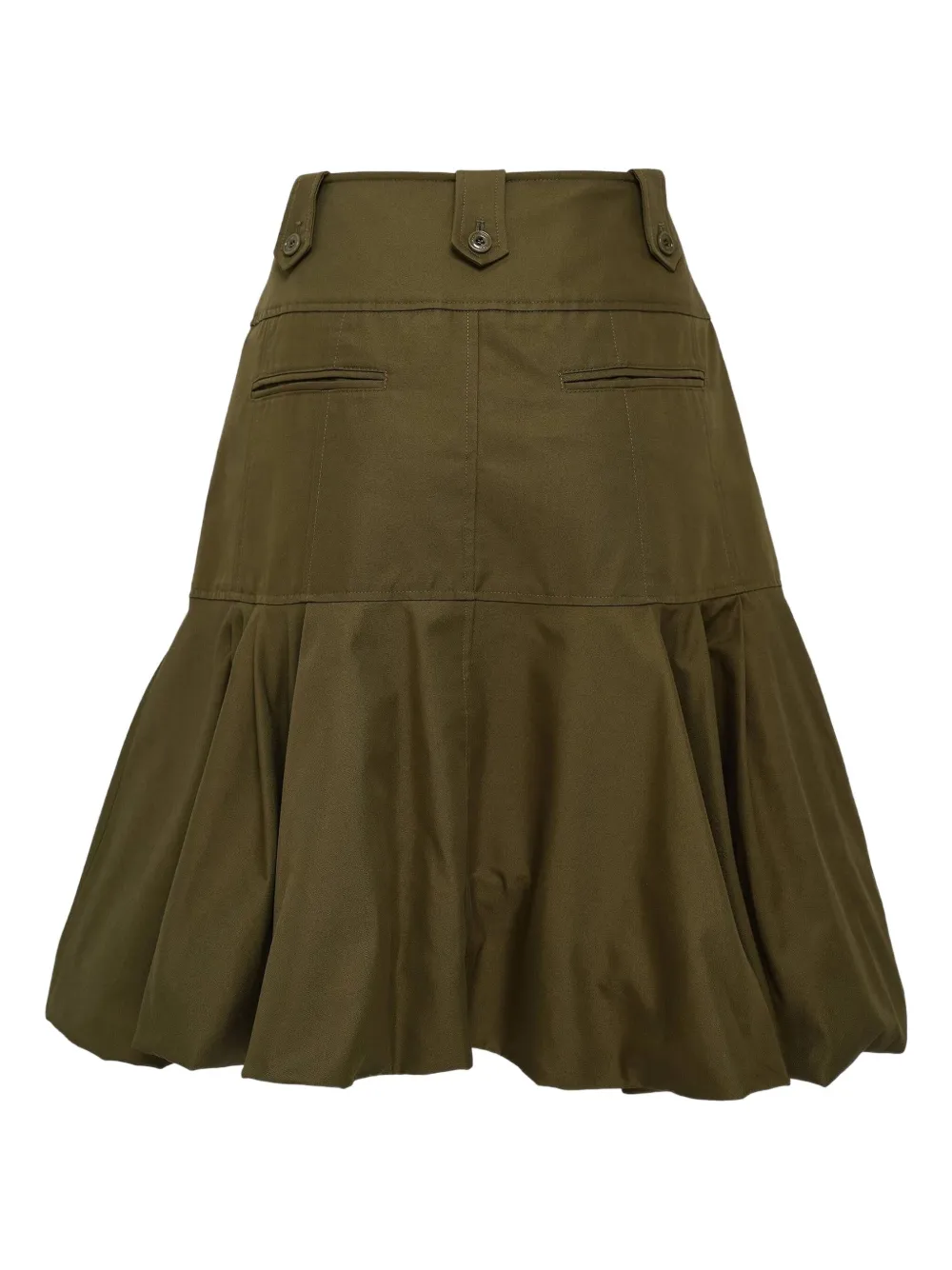 Rokh pleated-hem midi skirt - Groen