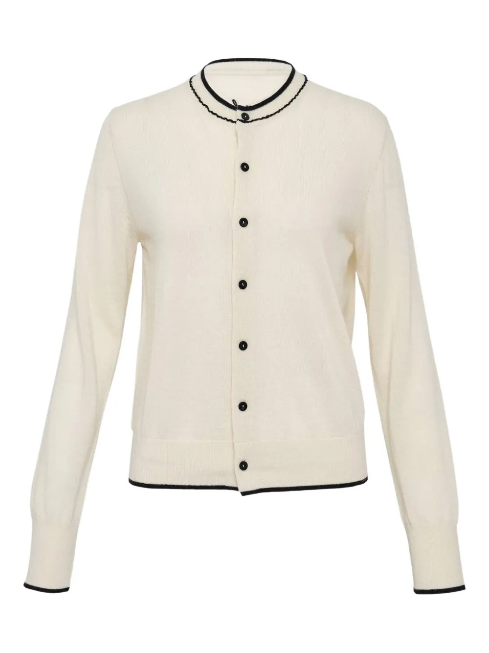 Renli Su Trimmed Cashmere Cardigan In Neutral