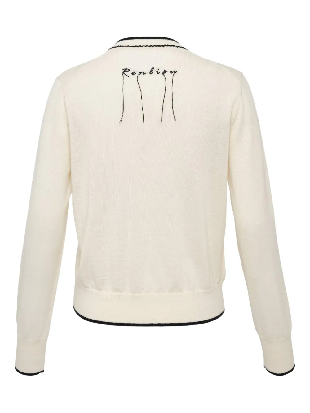 Renli Su Trimmed Cashmere Cardigan In Neutral