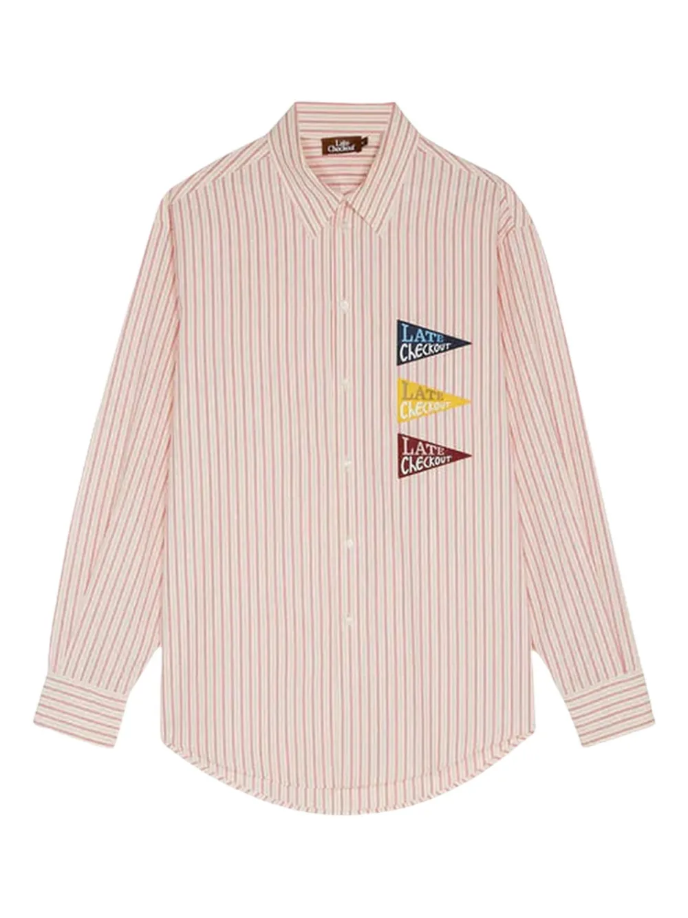 Late Checkout stripe-pattern shirt | ニュートラル | Image 1