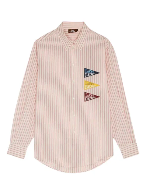 Late Checkout stripe-pattern shirt