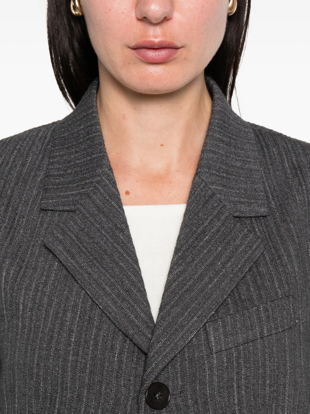 Hope Striped Fossil Blazer In Brown