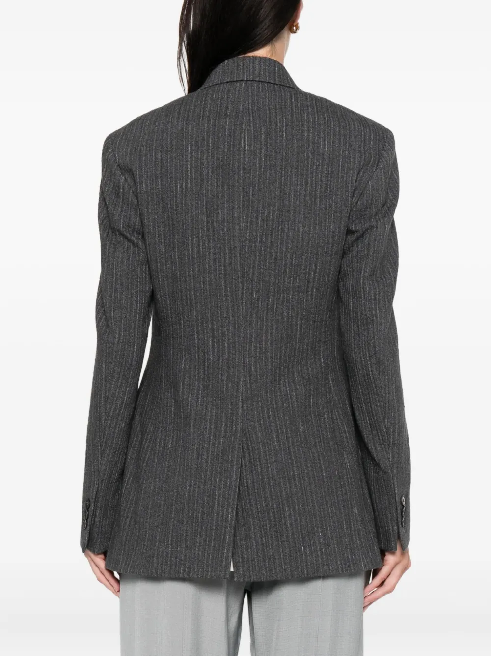 Hope Striped Fossil Blazer In Brown