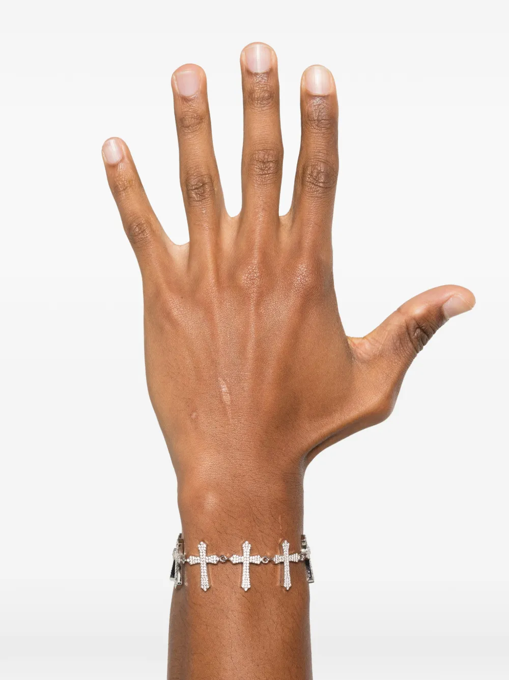 Darkai 18k White Gold Cross Tennis Bracelet In Metallic