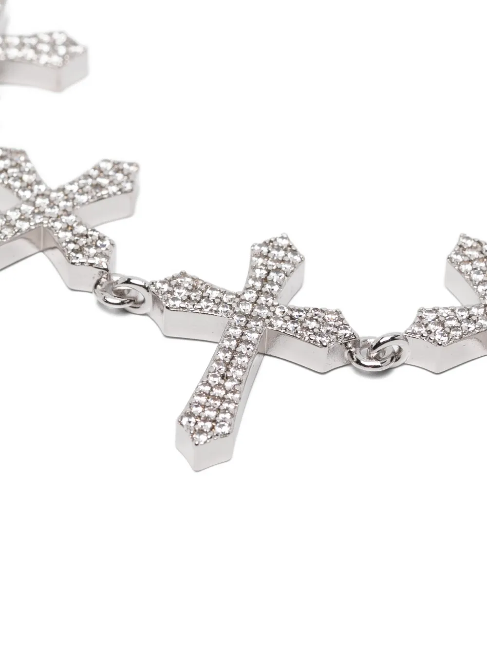 Darkai 18k White Gold Cross Tennis Bracelet In Metallic