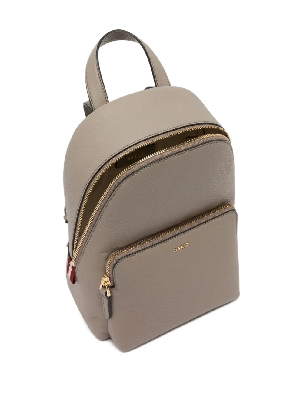 Bally Mini Grained Leather Backpack In Gray