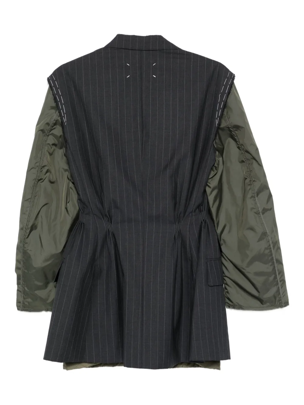 Maison Margiela Pinstripe-pattern Jacket In Blue