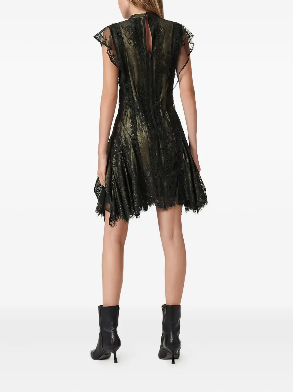 AllSaints Fleur mini-jurk met kant Zwart