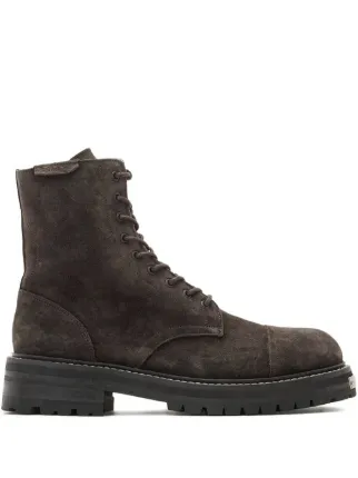 AllSaints Hank lace-up Zip Boots | Grey | FARFETCH