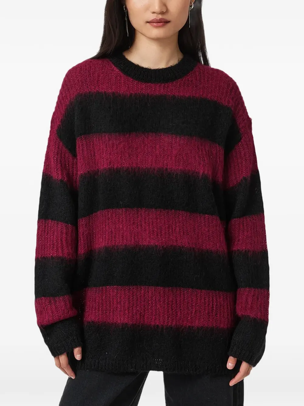 Allsaints Onyx Striped Long-sleeve Sweater In Multi
