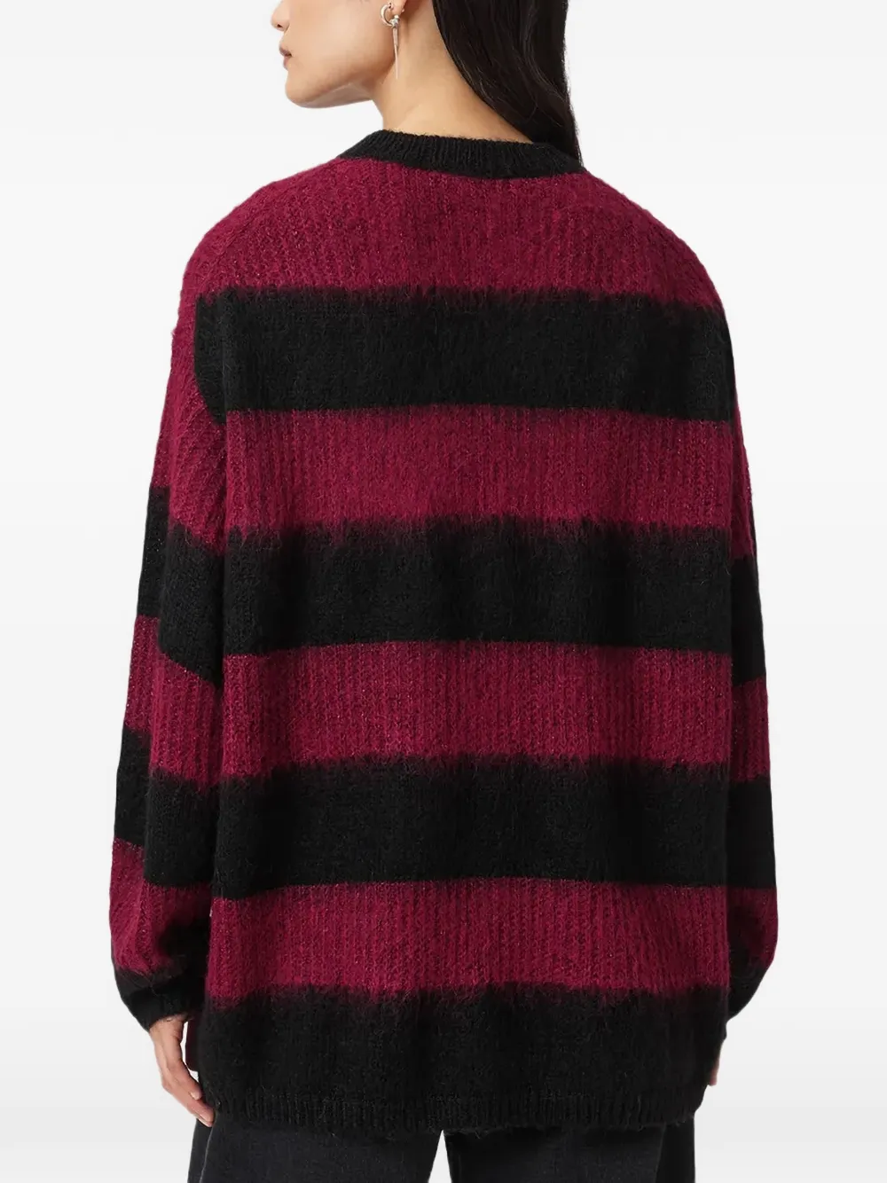  Allsaints Onyx Striped Long-sleeve Sweater - Black 