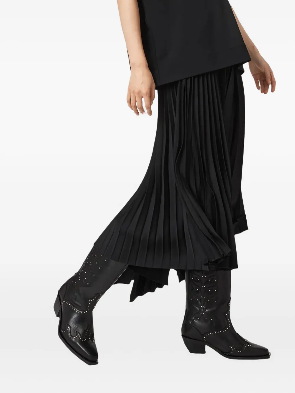 AllSaints studded embellished boots Zwart