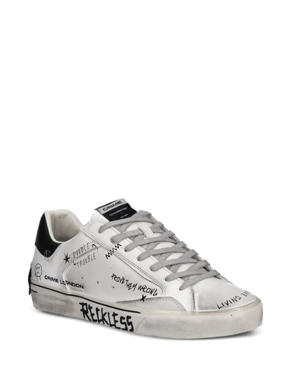 Crime London Sneakers met letterdetail Wit