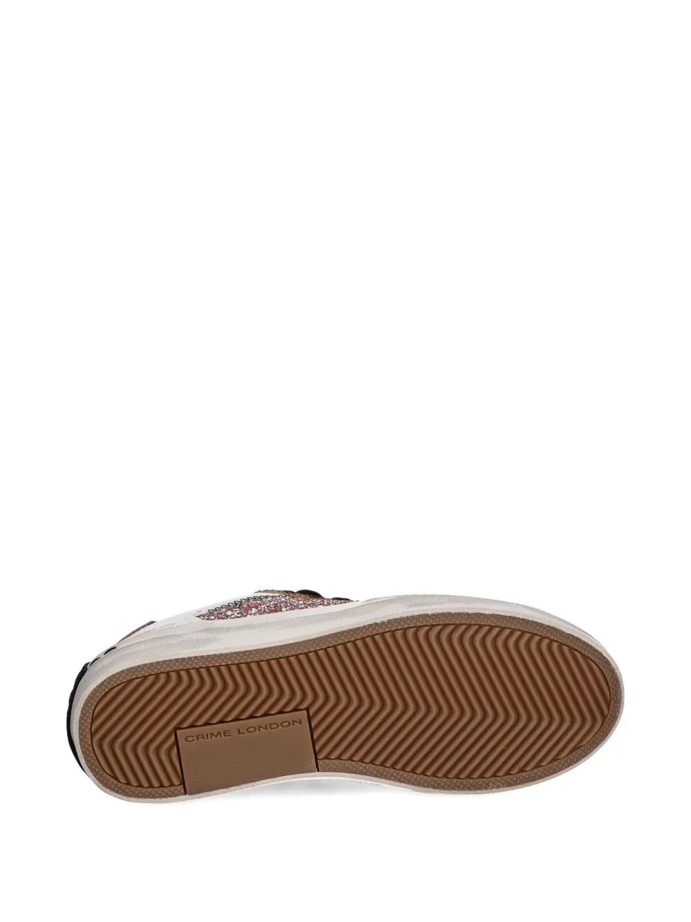 Crime London Sneakers met luipaardprint en glitter Wit