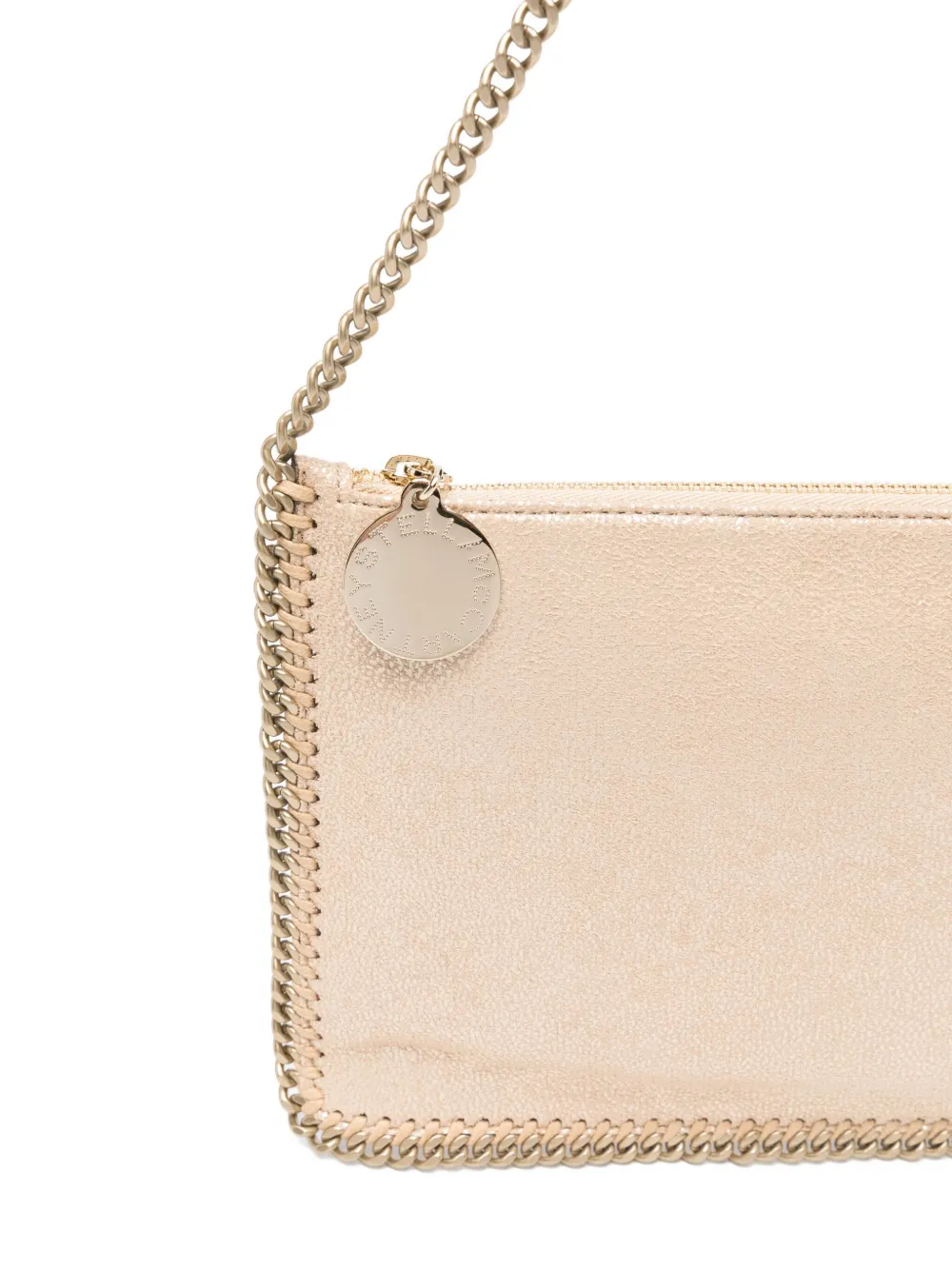 Stella Mccartney Chain Strap Metallic Clutch Bag In Pink