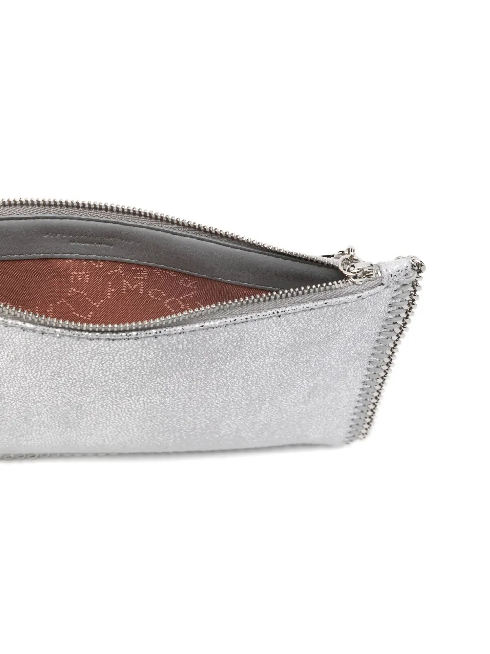 Stella Mccartney Chain Strap Rectangular Clutch Bag In Gray
