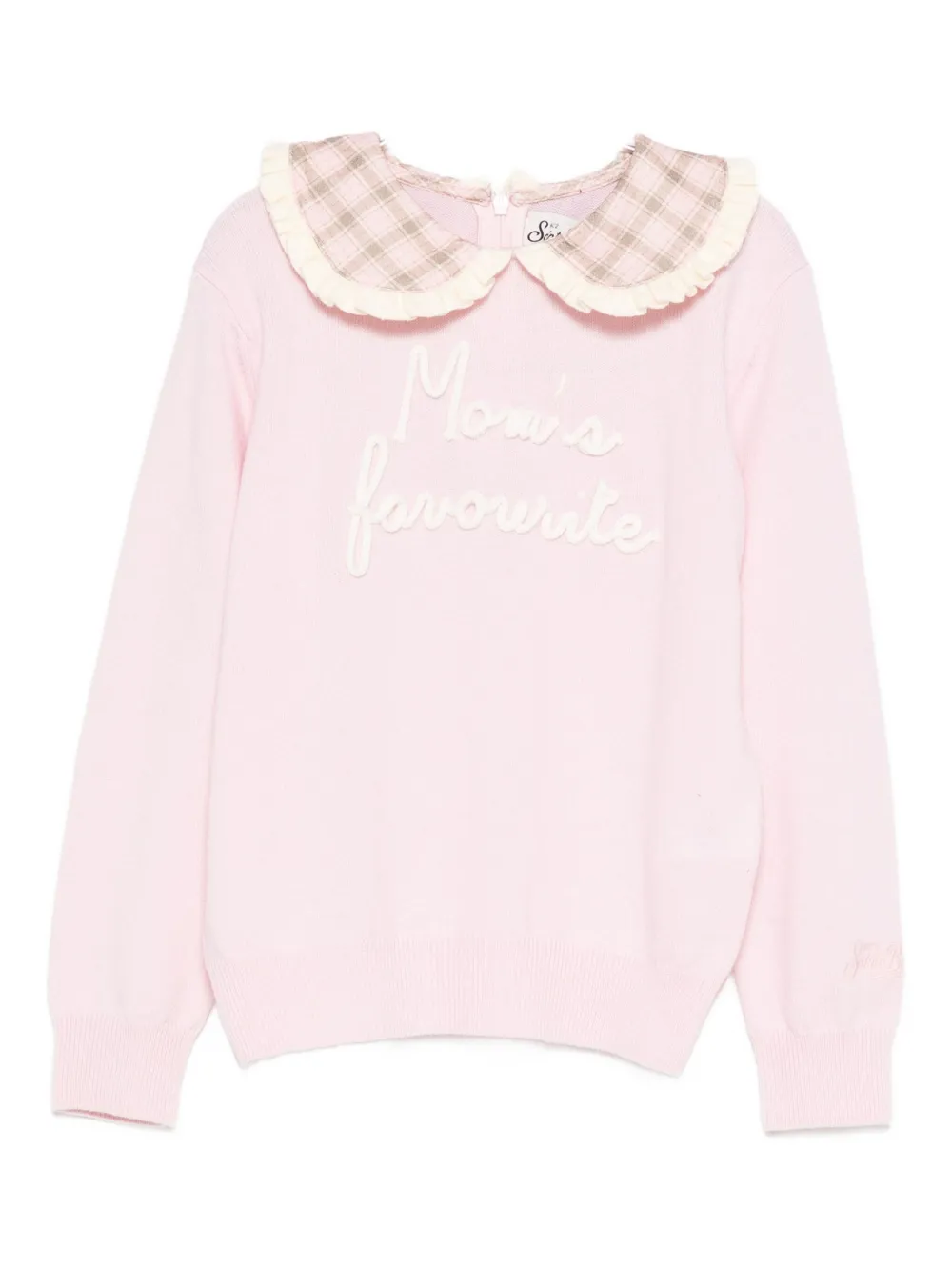 Mc2 Saint Barth Kids' Alba Ruffled-collar Sweater In Pink