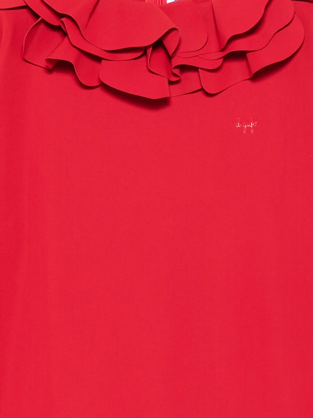 Il Gufo Ruffled Long-sleeve Dress In Red