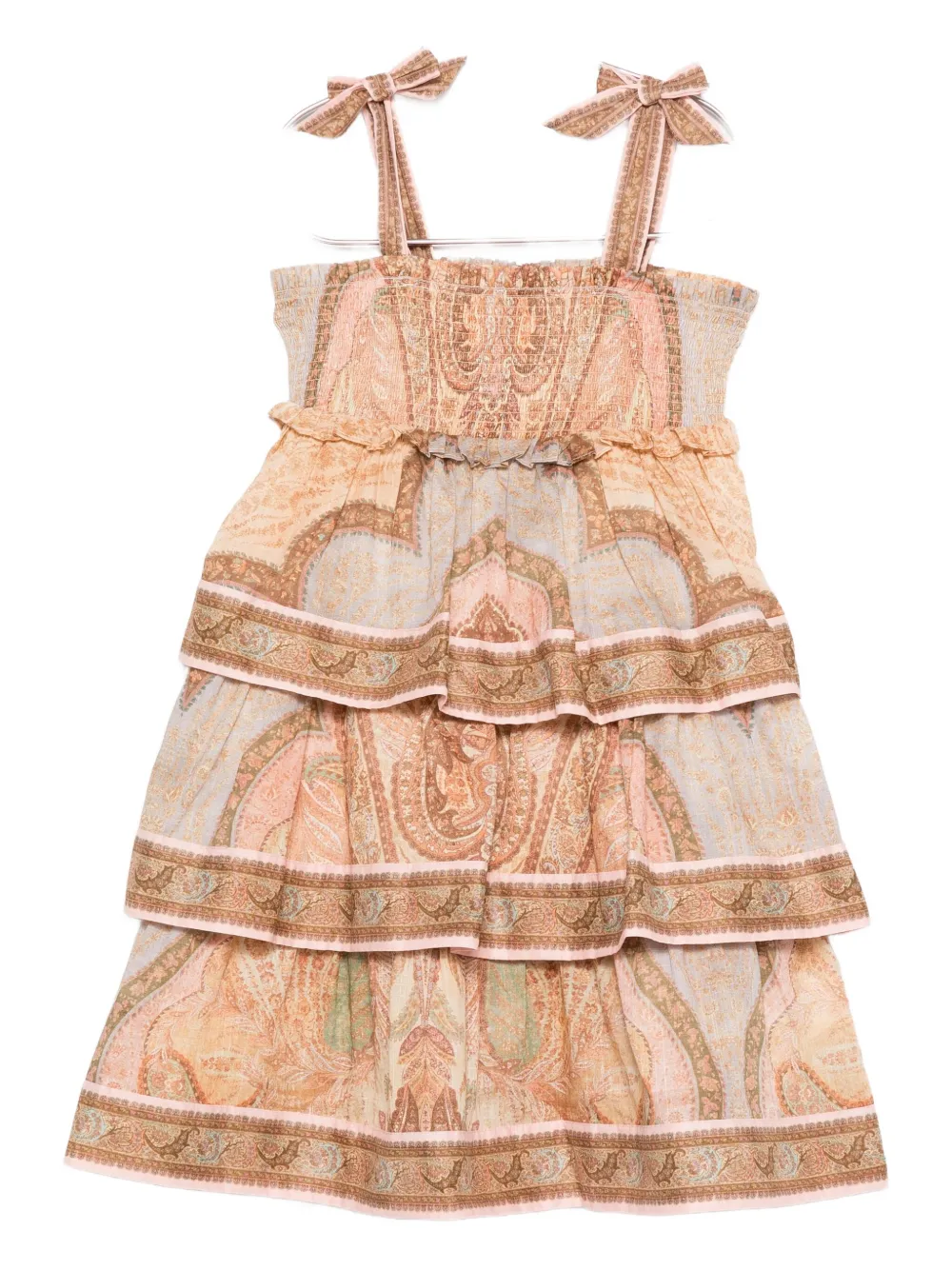 Zimmermann Awaken Kids Tiered Dress In Brown
