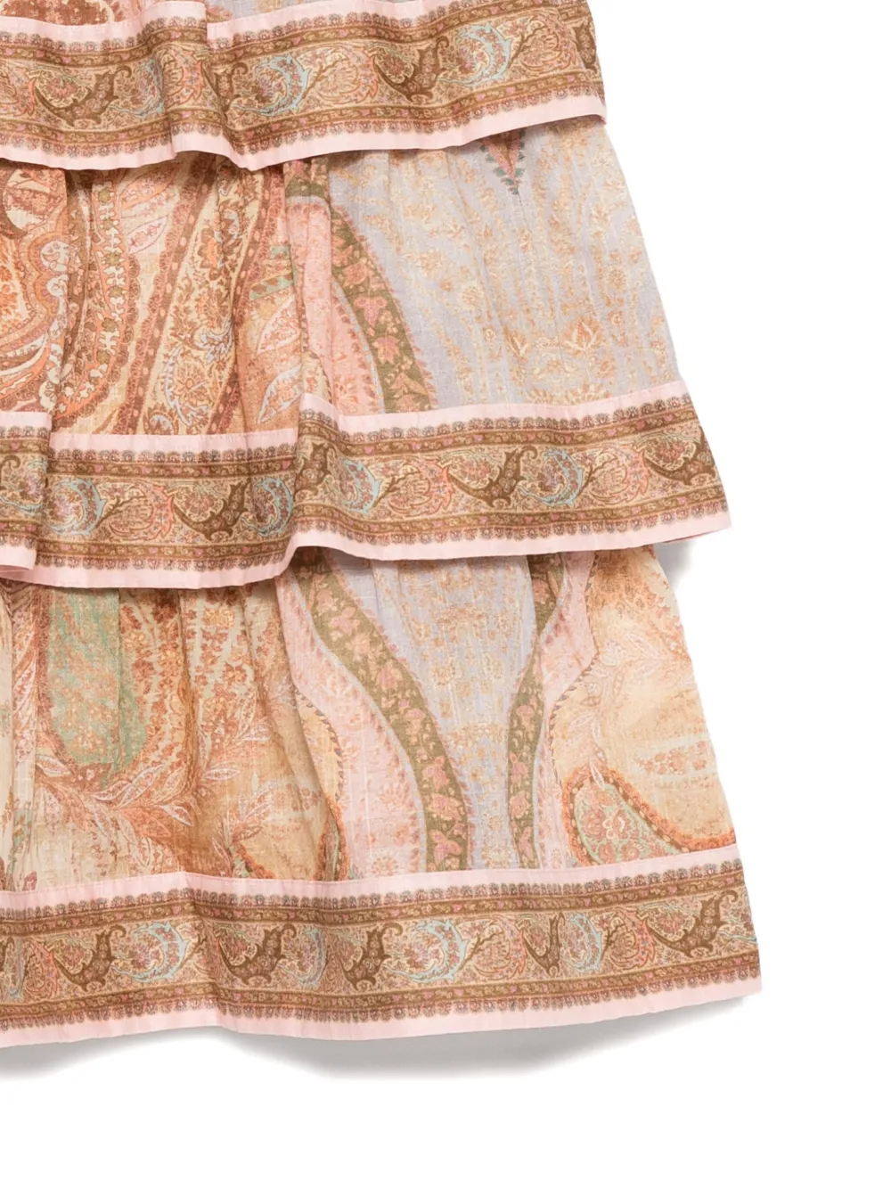 Zimmermann Awaken Kids Tiered Dress In Brown