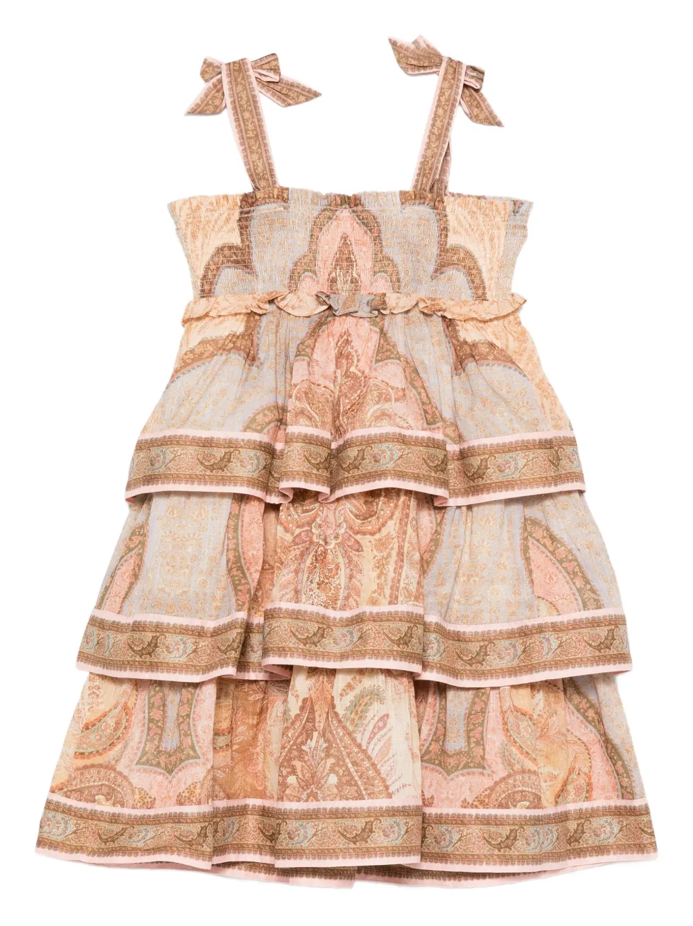 ZIMMERMANN Kids Awaken gelaagde jurk met ruches Beige