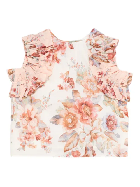 ZIMMERMANN Kids Gerüschtes Awake Oberteil mit Blumen