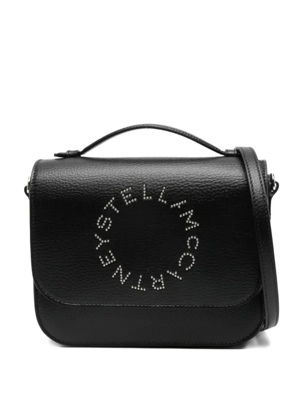 Stella McCartney Logo Messenger Crossbody Bag in Black