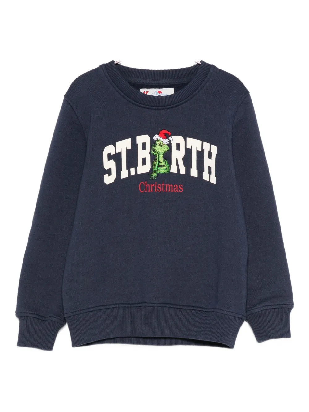 Mc2 Saint Barth Kids' X The Grinch Hutton Embroidered Sweatshirt In Blue
