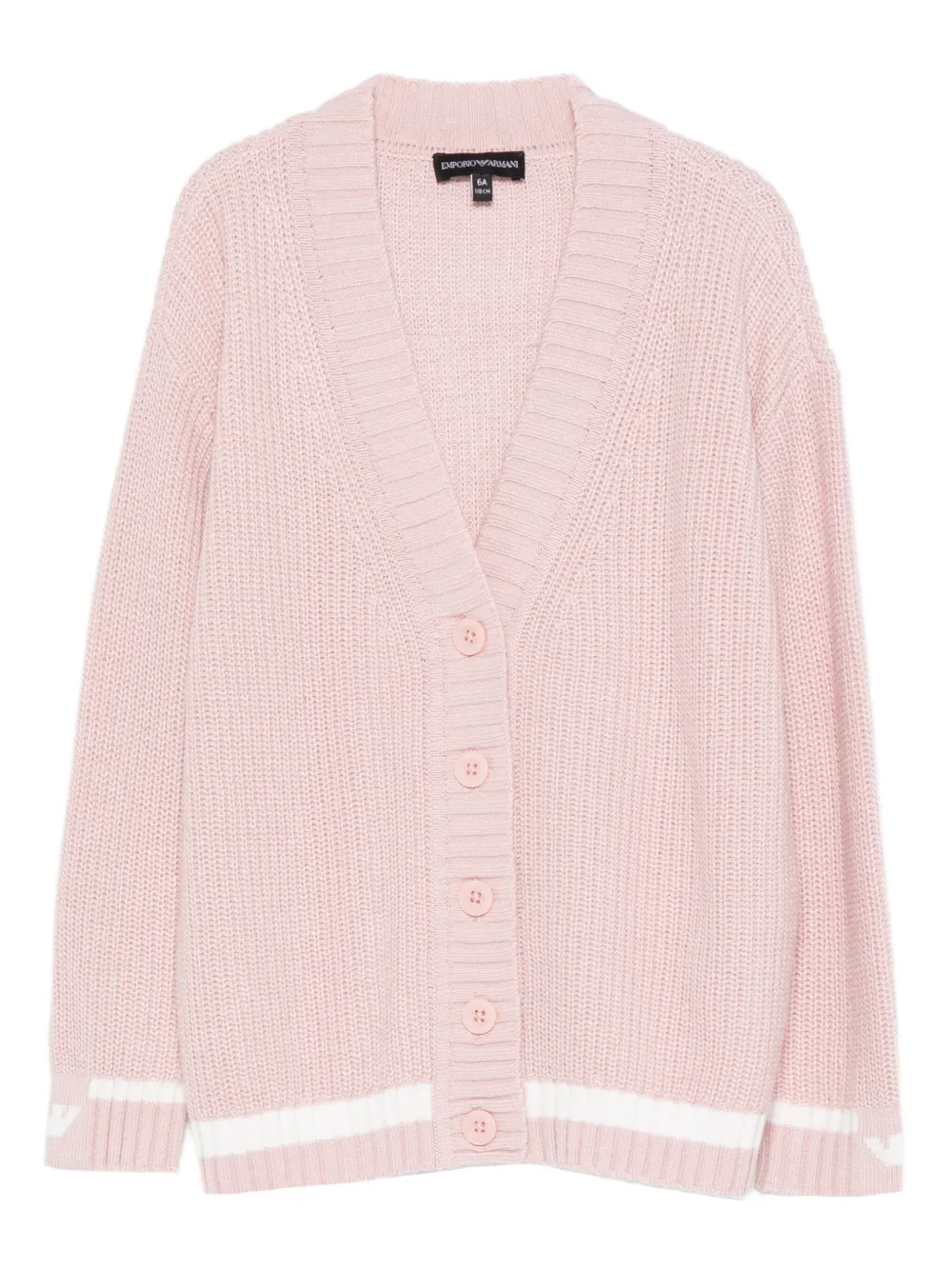 Emporio Armani Kids Cardigan con scollo a V - Rosa
