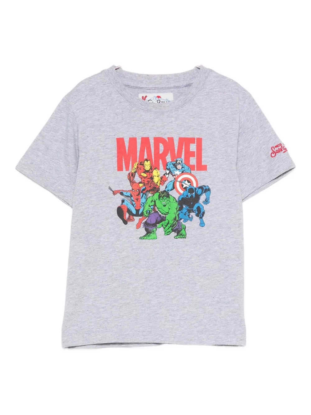 Mc2 Saint Barth Kids' X Marvel Cameron Printed T-shirt In Gray