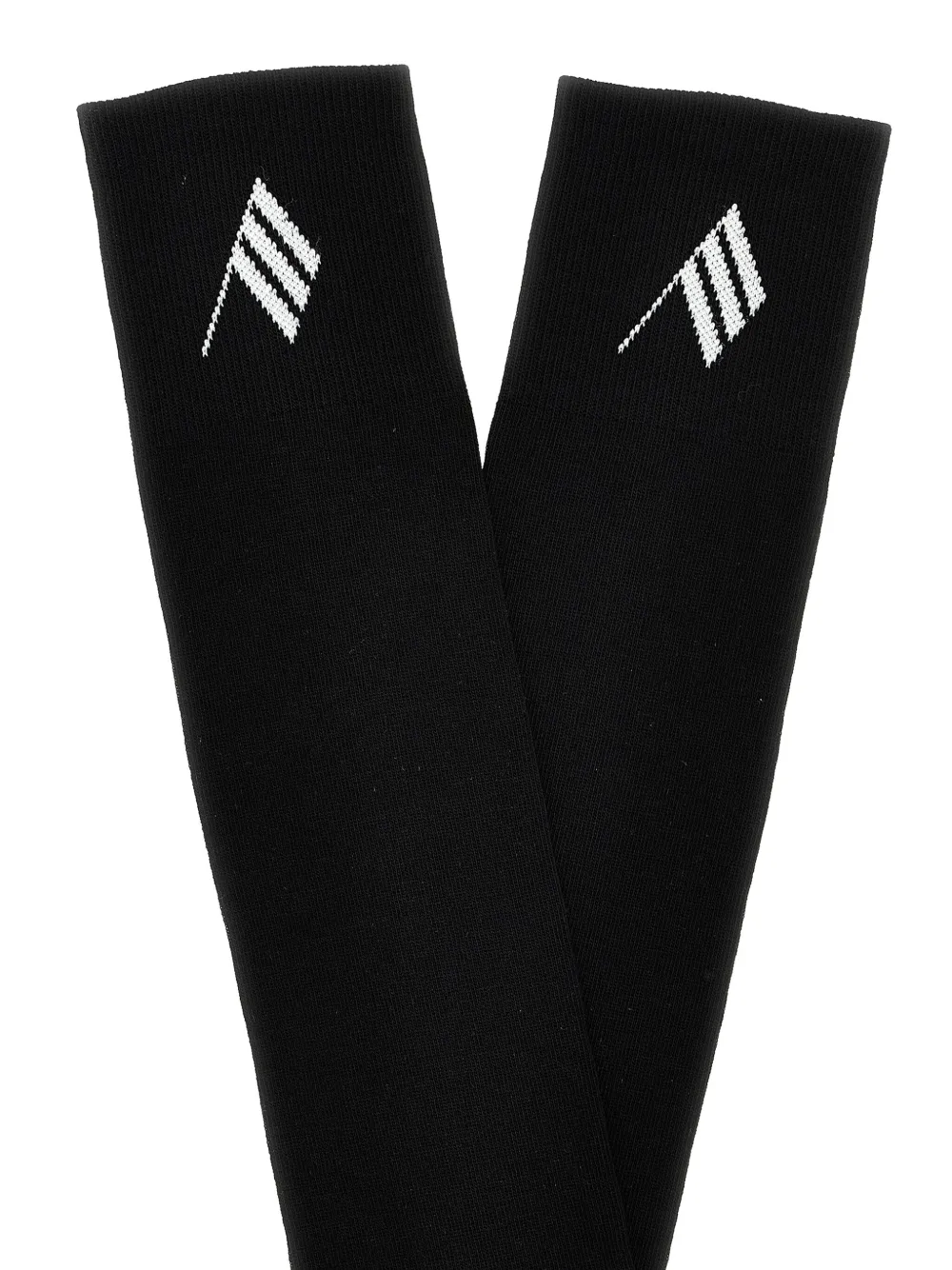 Attico Jacquard Logo Socks In Black