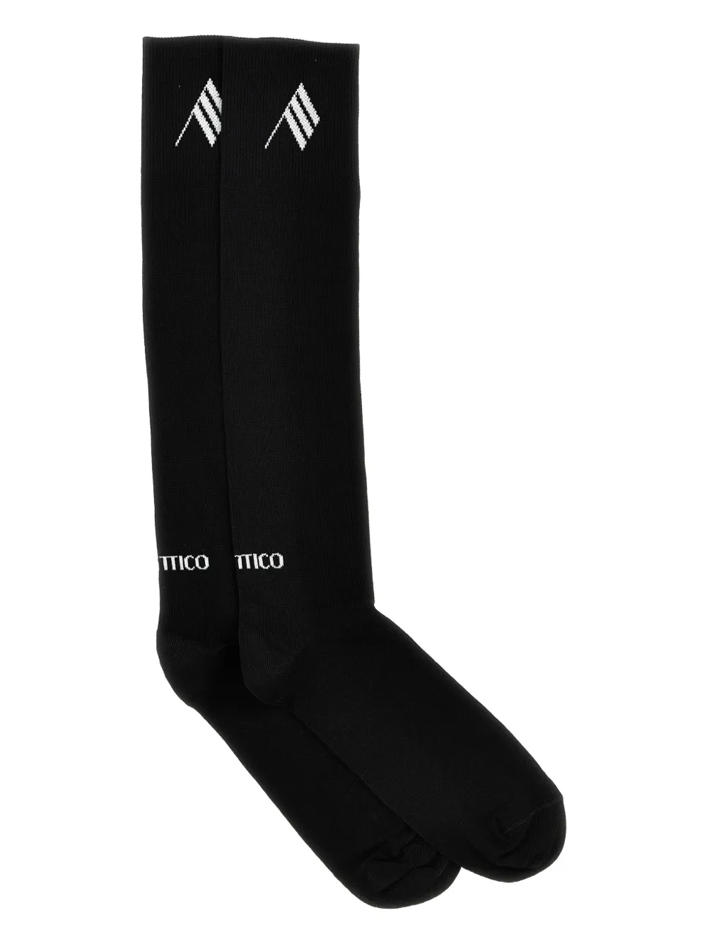 Attico Jacquard Logo Socks In Black