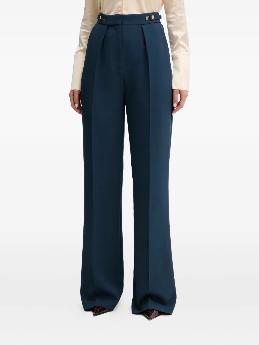 Elisabetta Franchi crêpe palazzo pants | Blue | Image 1