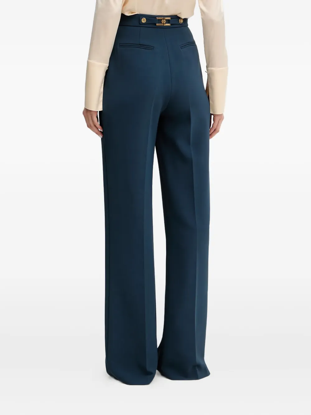 Elisabetta Franchi Crêpe Palazzo Pants In Blue