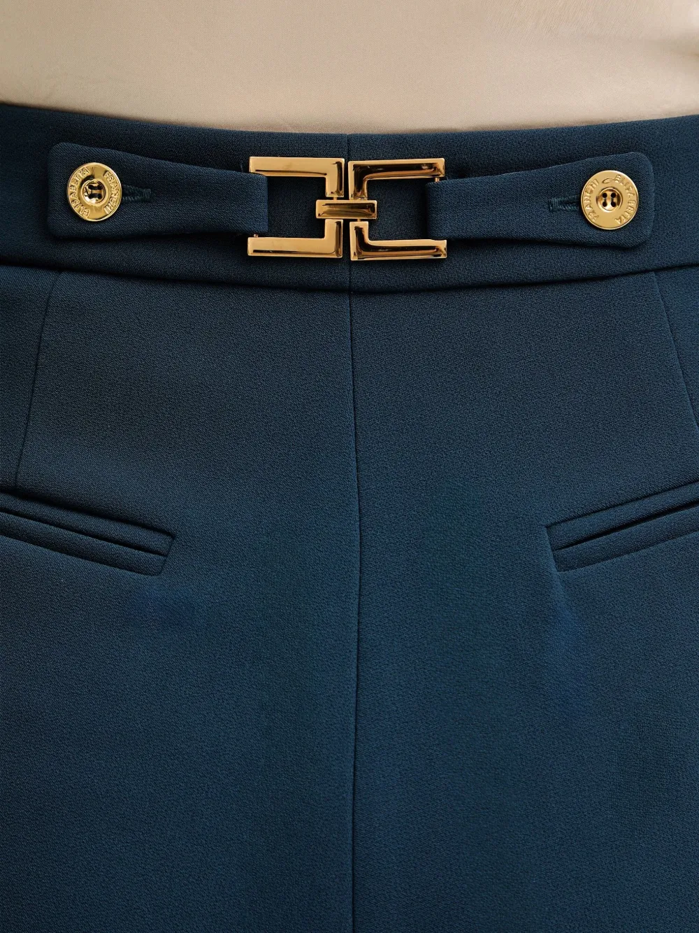 Elisabetta Franchi Crêpe Palazzo Pants In Blue