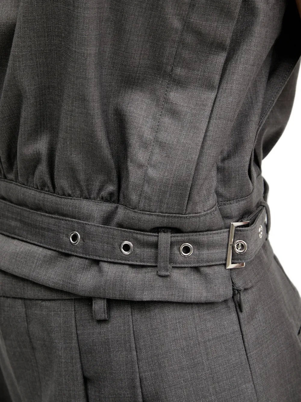 Gestuz GZeffy blouse met tonale riem Grijs