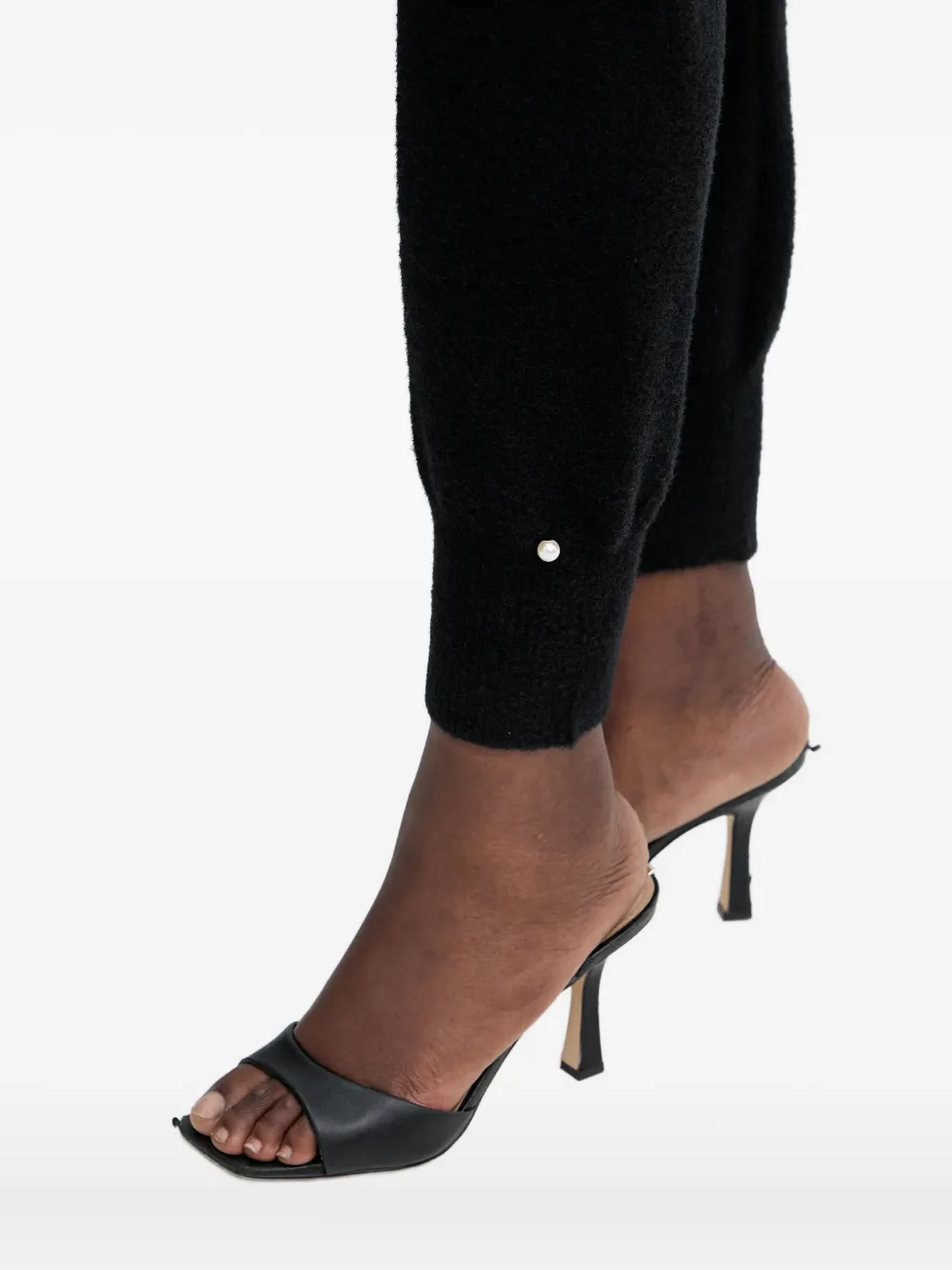 Twinset Pearl-detail Tack Pants In Black