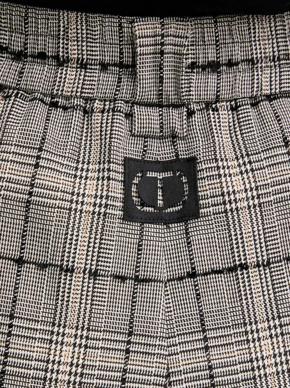 Twinset Check Palazzo Pants In Brown