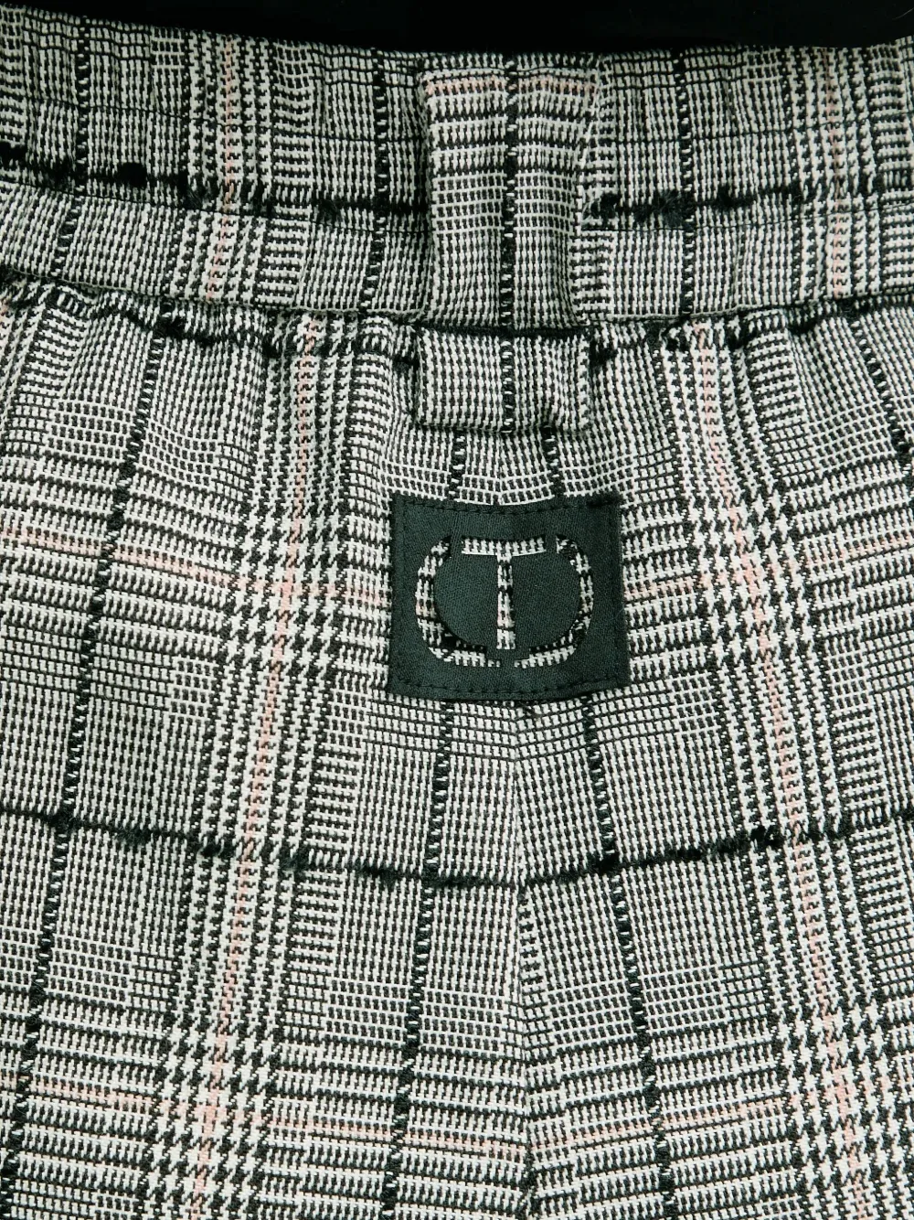 TWINSET Geruite palazzo broek Grijs