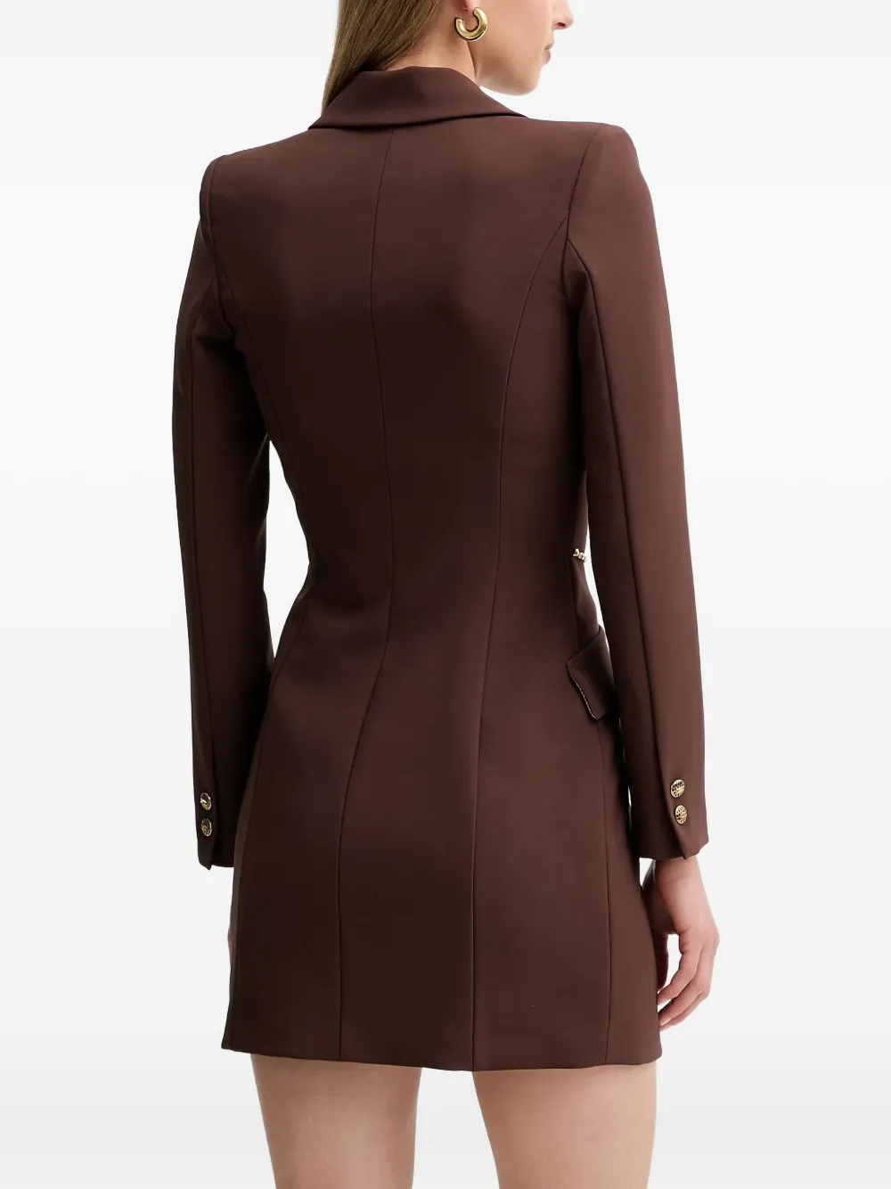 Elisabetta Franchi Double-breasted Mini Dress In Brown