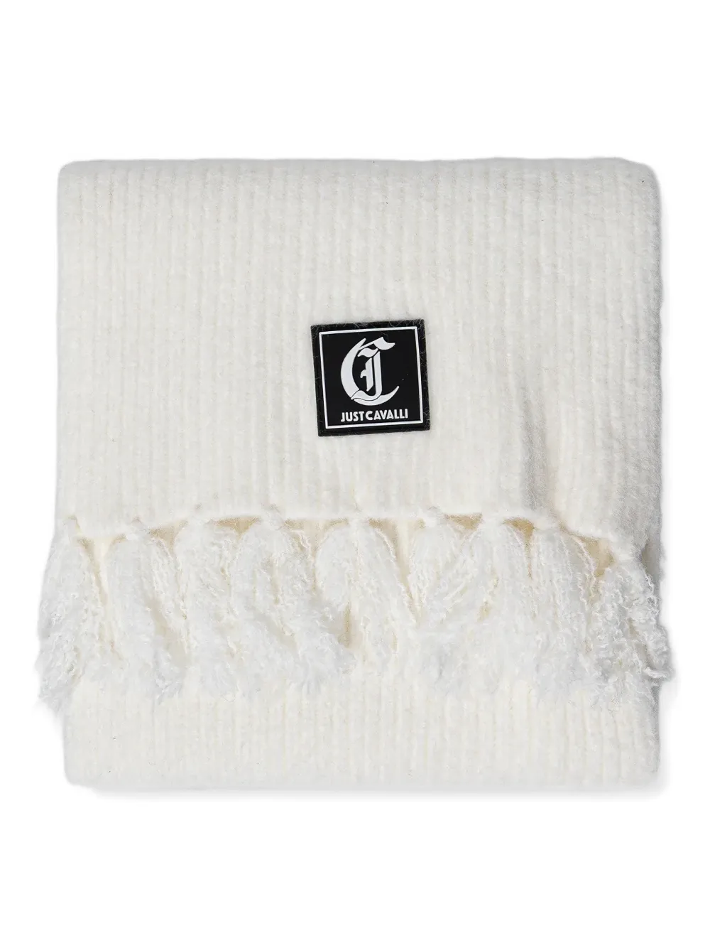  Just Cavalli Logo-patch Scarf - White 