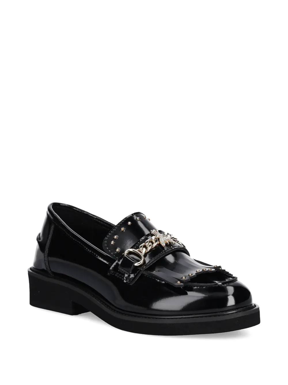 Patrizia Pepe Loafers met rond neus en Fly-detail Zwart