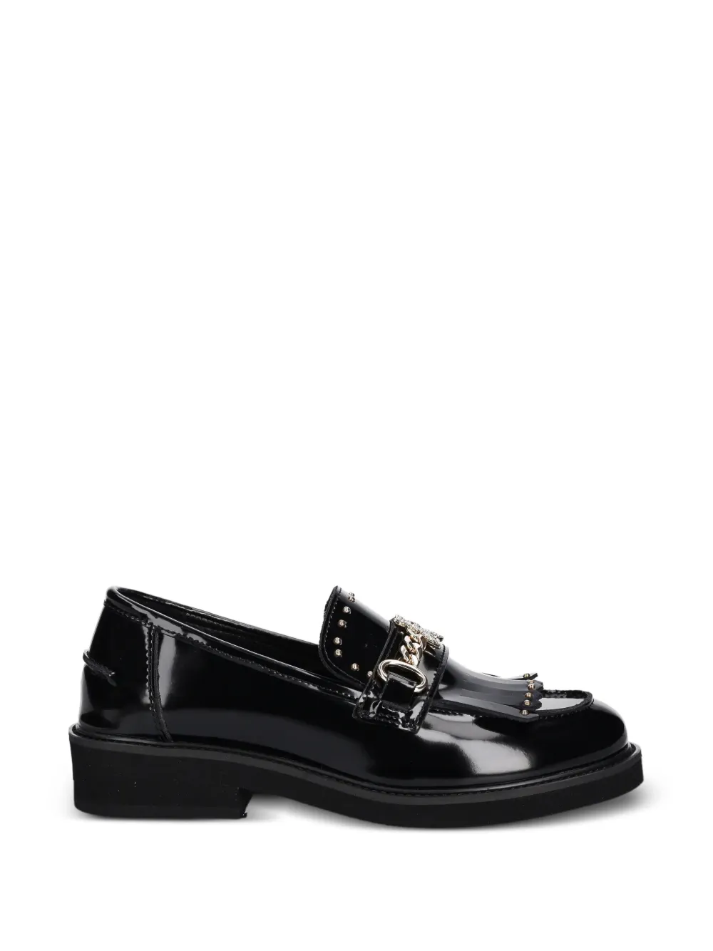Patrizia Pepe girl Loafers met rond neus en Fly-detail Zwart