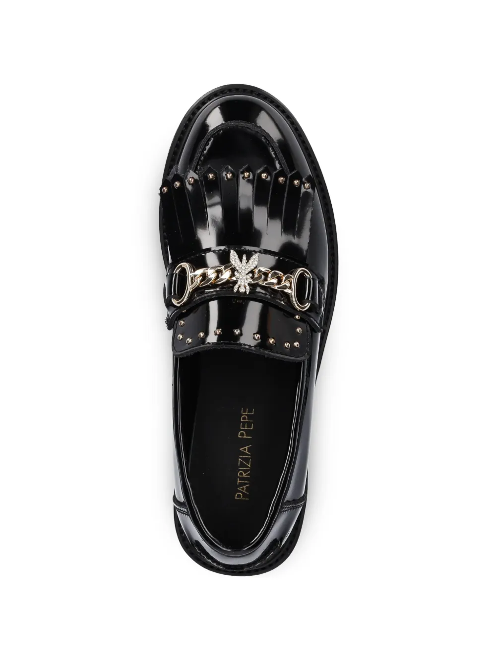 Patrizia Pepe girl Loafers met rond neus en Fly-detail Zwart
