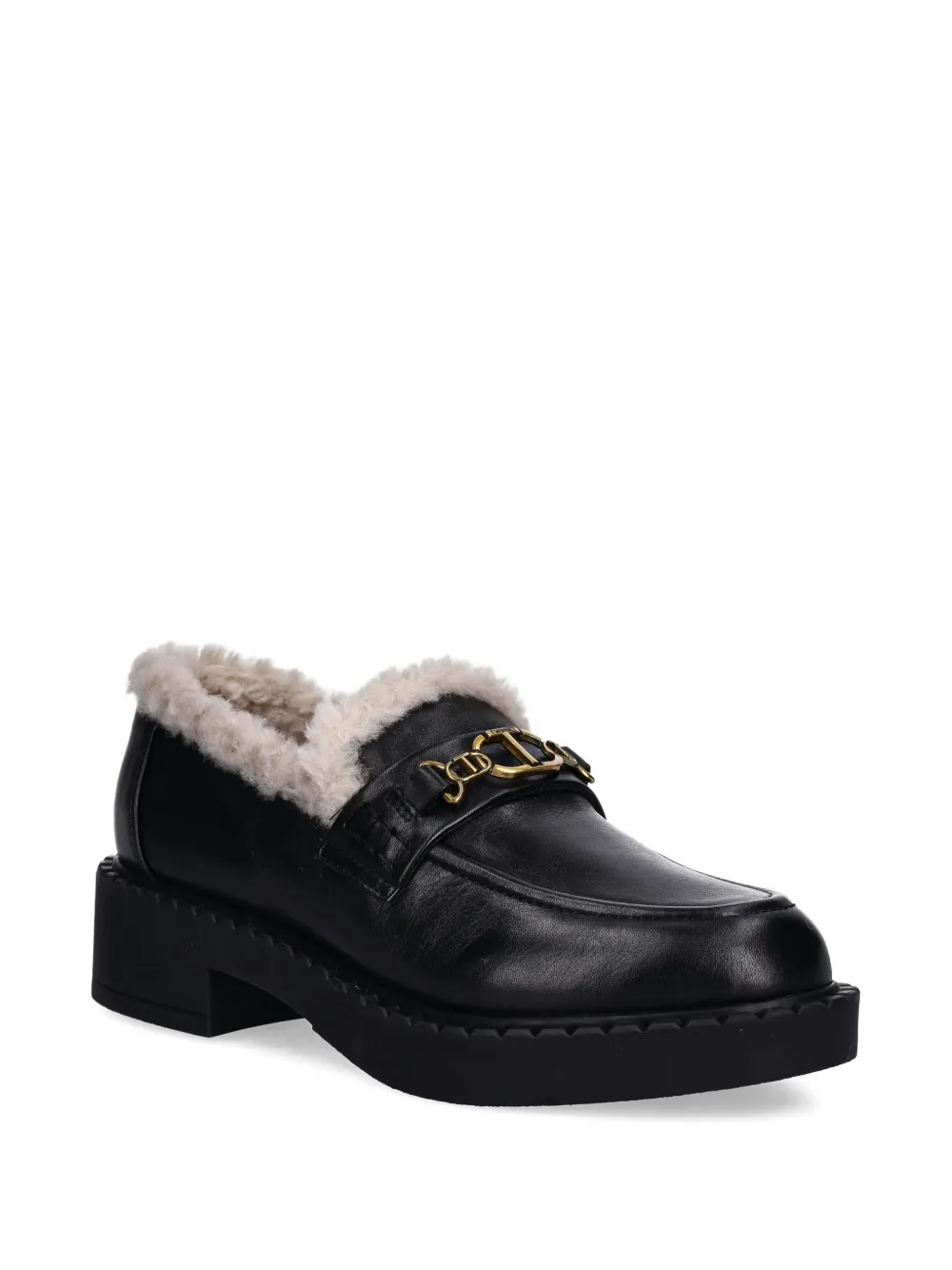 TWINSET Loafers met logodetail Zwart